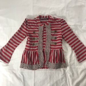 Mustard Pie striped lace cardigan. Sz 2T